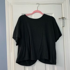 Eloquii black twist back short sleeve sweater A000